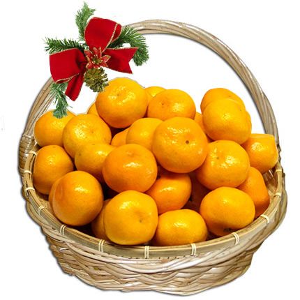 Корзина Новогодняя с мандаринами