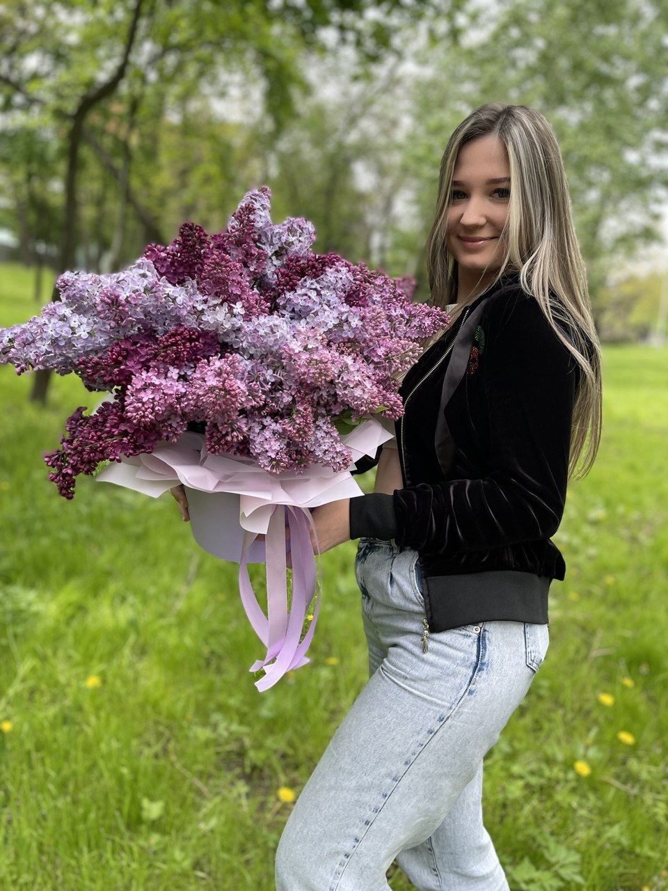 Композиция в коробке Сиреневое облако
